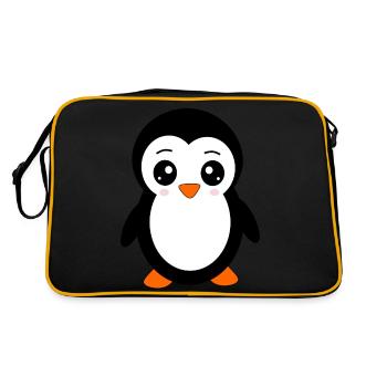 Pinguin - Retro Tasche - Schwarz/Gold - Hinten