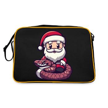 serpent cobra père noël dessin animé - Sac Retro - noir/or - Dos