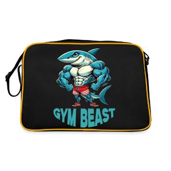 Shark comic fitness bodybuilding - Retro Bag - black/gold - Back