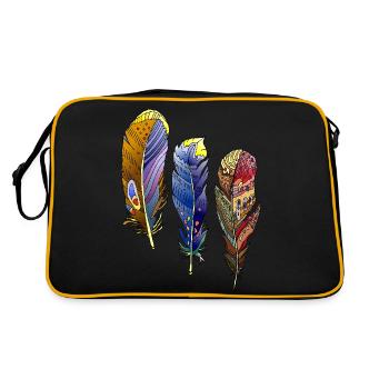 Feder - Retro Tasche - Schwarz/Gold - Hinten