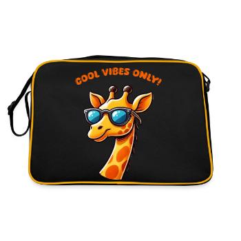 giraffe comic cool - Retro Tasche - Schwarz/Gold - Hinten