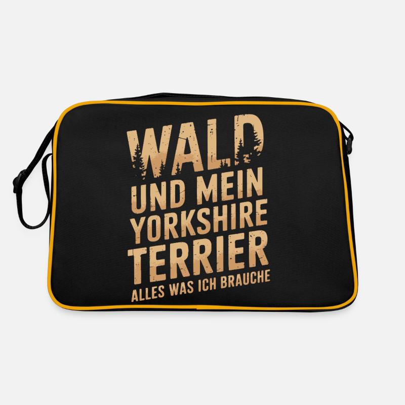 Wald und mein Yorkshire Terrier Retro Tasche