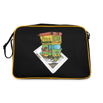 Graphic design, celebrating printing - Retro Bag - black/gold - Back
