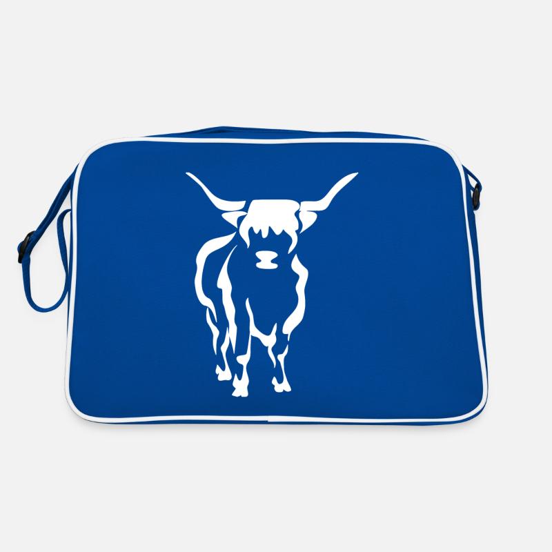 Cow cows beef farmer farmer silhouette gift Retro Bag