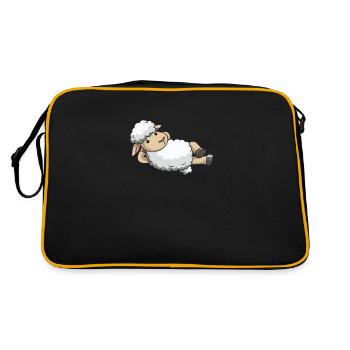 Sheep Shepherd sheep costume sheep wool gift - Retro Bag - black/gold - Back