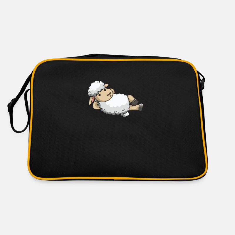 Sheep Shepherd sheep costume sheep wool gift - Retro Bag - black/gold