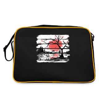 Japon aquarelle Red Sun I cerisier vintage - Sac Retro - noir/or - Dos