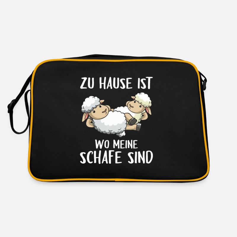 Zu Hause ist wo meine Schafe sind Schäfer Geschenk Retro Tasche