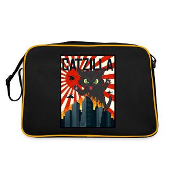 Catzilla I chat chats chat noir chatons - Sac Retro - noir/or - Dos