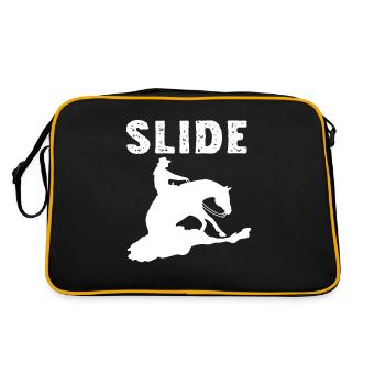 Sliding Stop Westernreiten Reining Geschenk - Retro Tasche - Schwarz/Gold - Hinten