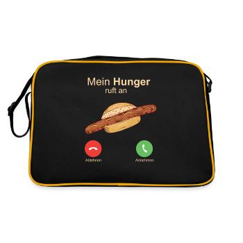 Thüringer Bratwurst Vatertag Grillen - Retro Tasche - Schwarz/Gold - Hinten