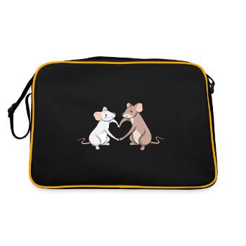 Rats Rat souris Liebe Cadeau - Sac Retro - noir/or - Dos