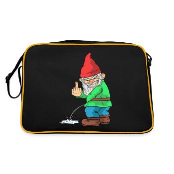 Cadeau de jardin d'attribution de doigt du milieu de nain de jardin - Sac Retro - noir/or - Dos