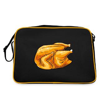 BBQ Broiler Friedhähnchen Grillhähnchen Hendl Huhn - Retro Bag - black/gold - Back