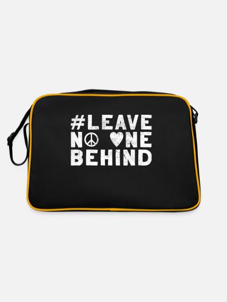 Leave No One Behind 2020 Statement - Retro Tasche - Schwarz/Gold - Hinten
