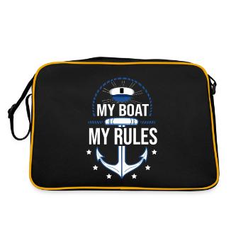 My Boat My Rules Gift Boat Owners - Retro Bag - black/gold - Back