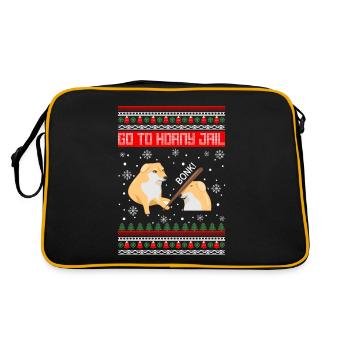 Go To Horny Jail Bonk Ugly Christmas Sweater - Retro Bag - black/gold - Back
