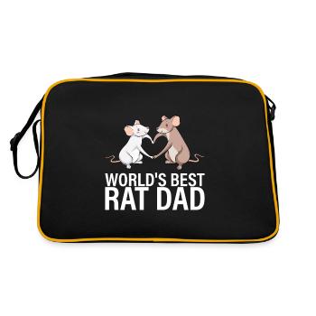 Rat Love Design for a Rodent Friend - Retro Bag - black/gold - Back