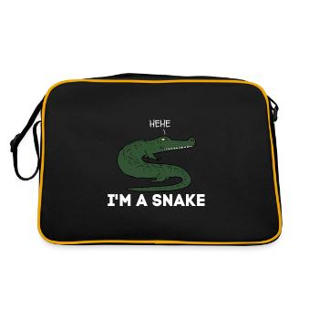 Crocodile Snake Alligator Funny Quote Joke Saying - Retro Bag - black/gold - Back