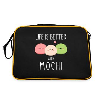 Life Is Better With Mochi cadeau de glace japonaise - Sac Retro - noir/or - Dos
