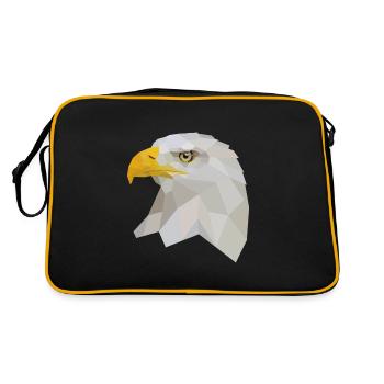 Weißkopfseeadler - Retro Tasche - Schwarz/Gold - Hinten