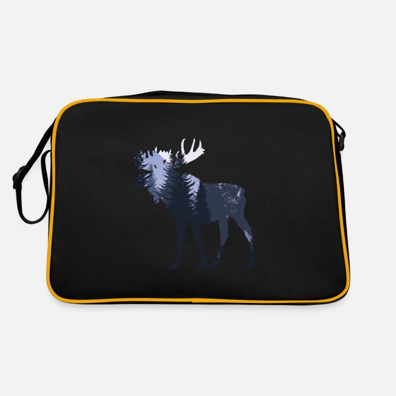 Elch - Retro Tasche - Schwarz/Gold