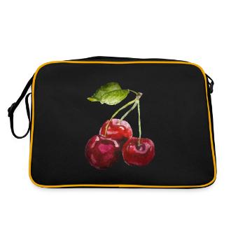 Kirsche - Retro Tasche - Schwarz/Gold - Hinten