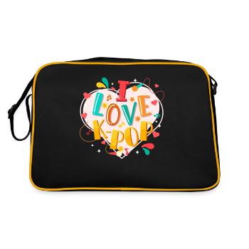 I Love K-Pop Music Kpop Korean Pop Music - Retro Bag - black/gold - Back