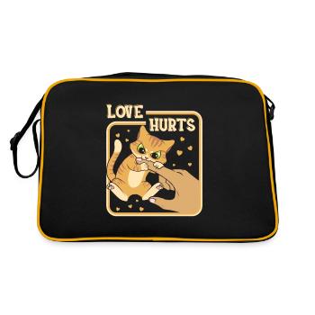 L'amour fait mal Chat Chaton Félin Chatons Chats - Sac Retro - noir/or - Dos