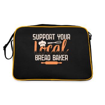 Support Your Local Baker Bread Bakery - Retro Bag - black/gold - Back
