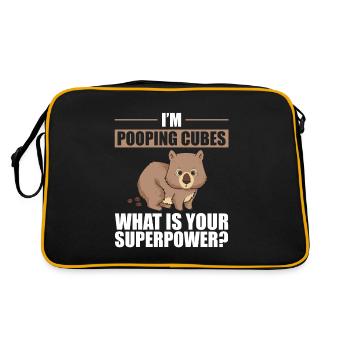 Wombat I Wombats I Animaux qui font caca Portraits - Sac Retro - noir/or - Dos