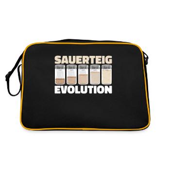 Bäcker Bäckerei Pan Sauerteig Evolution - Retro Tasche - Schwarz/Gold - Hinten