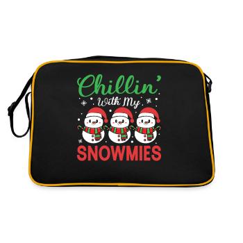 Chillin With My Snowmies Funny Christmas - Retro Bag - black/gold - Back