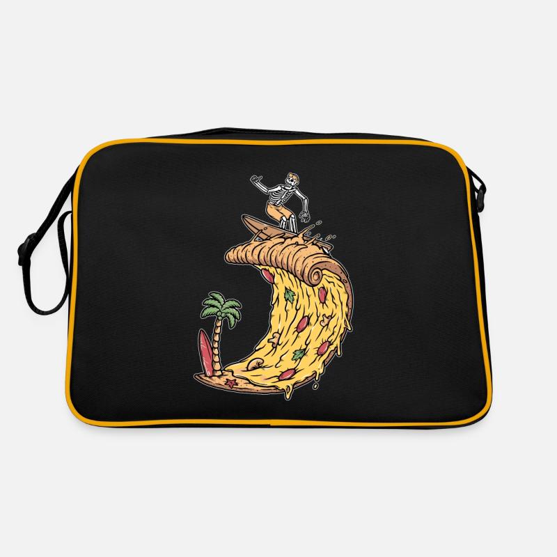 Pizza Surfer Skeleton Cheese Surfing Surfing Retro Bag