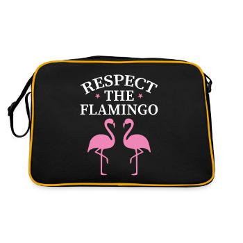 Respectez le flamant rose - Observation des oiseaux roses - Sac Retro - noir/or - Dos