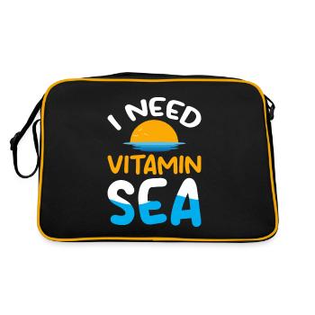 J’ai besoin de vitamine mer - Ocean Sea Animal Turtle - Sac Retro - noir/or - Dos