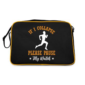 If I Collapse Please Pause My Watch - Marathon Run - Retro Tasche - Schwarz/Gold - Hinten