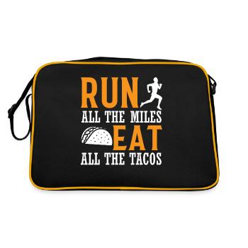 Run All The Miles Eat All The Tacos - Marathon Run - Retro Tasche - Schwarz/Gold - Hinten