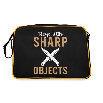 Plays With Sharp Objects - Knife Collector - Retro Bag - black/gold - Back