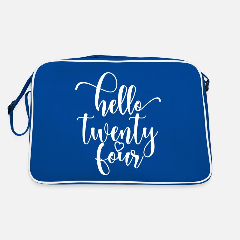 Hello Twenty Four Cute 24 Years Old Birthday Retro Bag
