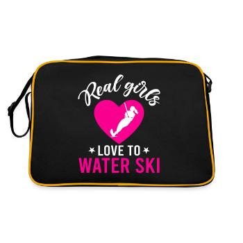 Ski nautique - Les vraies filles adorent faire du ski nautique - Eau - Sac Retro - noir/or - Dos