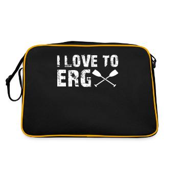 Rowing - I Love To Erg - Boat - Paddling Rowboat - Retro Bag - black/gold - Back