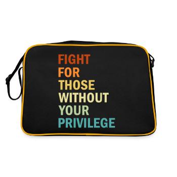 Fight For Those Without Your Privilege - Feminism - Retro Bag - black/gold - Back