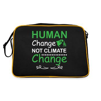 Human Change Not Climate Change Earth day - Retro Tasche - Schwarz/Gold - Hinten