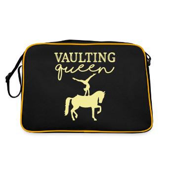 Vaulting Queen Horse Riding - Retro Tasche - Schwarz/Gold - Hinten