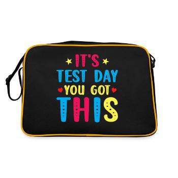 Test Day Kids - It's Test Day You Got This - Retro Tasche - Schwarz/Gold - Hinten