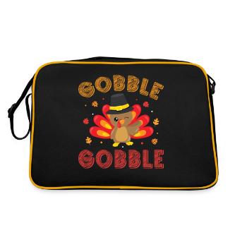 Thanksgivings Day - Gobble Gobble Turkey - Retro Bag - black/gold - Back