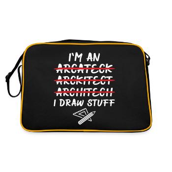 Architecte - Je suis un architecte je dessine des trucs - Sac Retro - noir/or - Dos