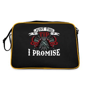 Tattoo Artist Slogan Saying - Just The Tip I Promi - Retro Tasche - Schwarz/Gold - Hinten
