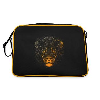 Lion Face Painting Artwork - Retro Bag - black/gold - Back